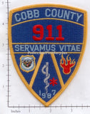 Georgia - Cobb County Fire EMS Police Communications Dept Patch