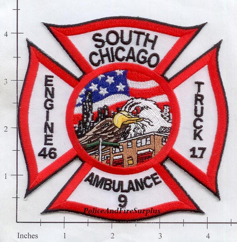 Illinois - Chicago Engine  46 Truck 17 Ambulance 9 Fire Dept Patch v2