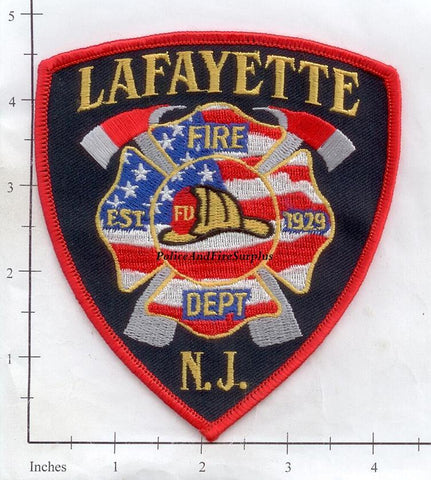 New Jersey - Lafayette Fire Dept Patch – Police And Fire Surplus